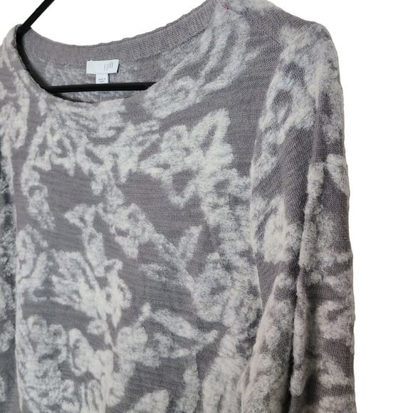 J. Jill Womens MP Gray Floral Long Sleeves Wool Blend Pullover Sweater NWT - Picture 5 of 9